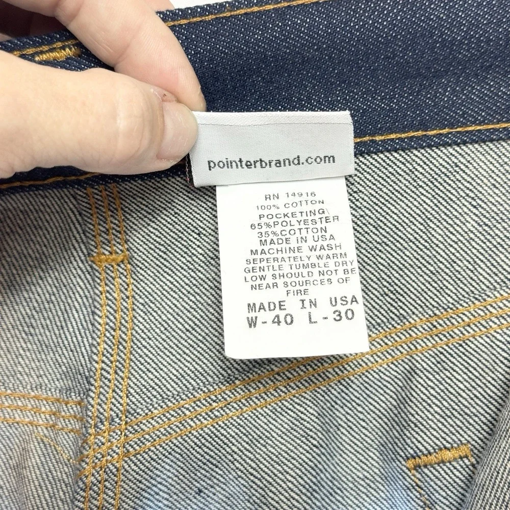 Pointer Brand L.C. King Jeans Mens 40x30 Cone Mills White Oak Denim USA Workwear